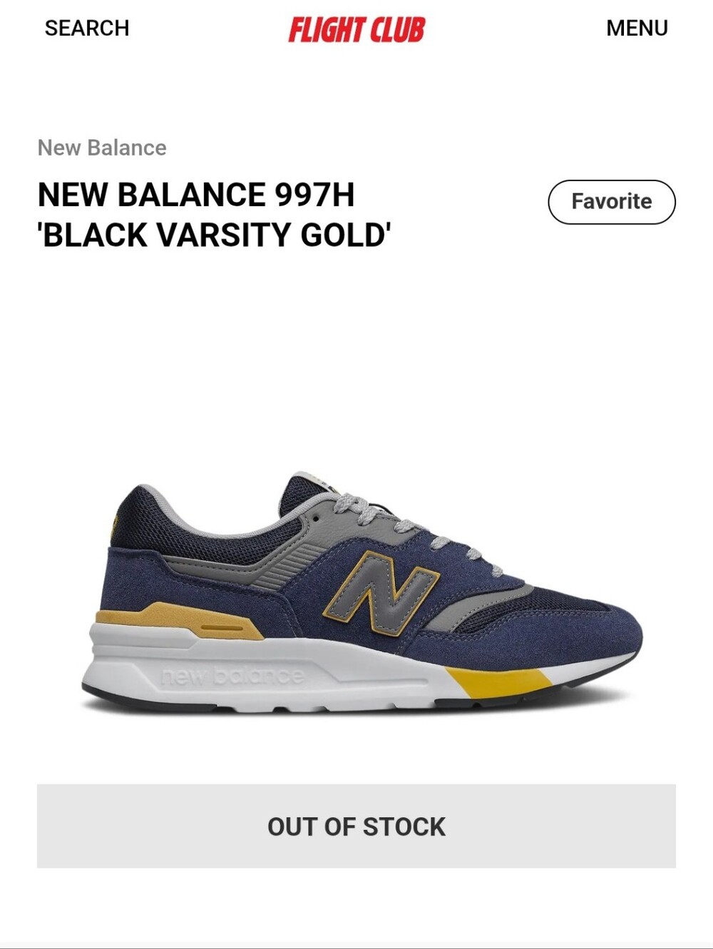 New Balance 997H For Jcrew Navy Gray with Gold Accents